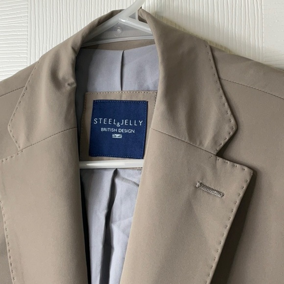 Steel & Jelly British Design Blazer Jacket Taupe Size 36R NWOT - Picture 3 of 9